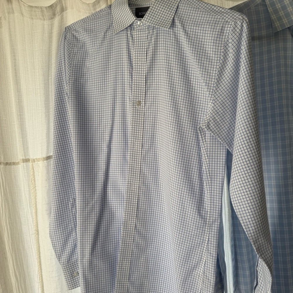 Bonobos Light Blue Checkered Dress Shirt